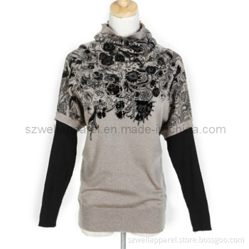 Woman's Pullover Print Sweater (SZWA-0915)